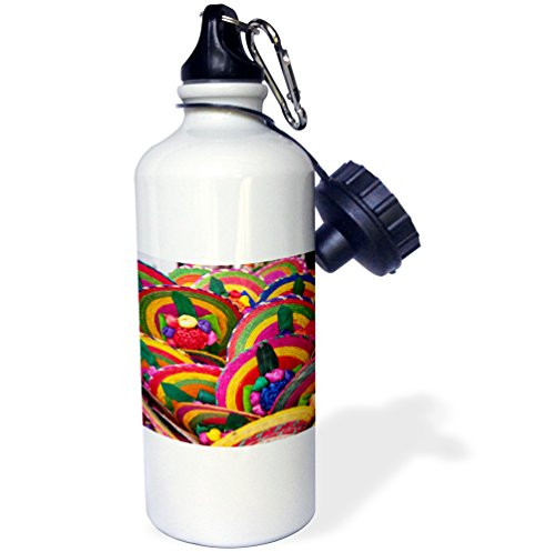 3dRose wb_141562_1"Mexico, Cozumel, Woven fans, Mexican souvenir SA13 LEN0048 Lisa S. Engelbrecht" Sports Water Bottle, 21 oz, White