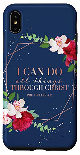 iPhone XS Max Philippians 4 13 Bible Verse Phone Cases Women Mom Christian Case