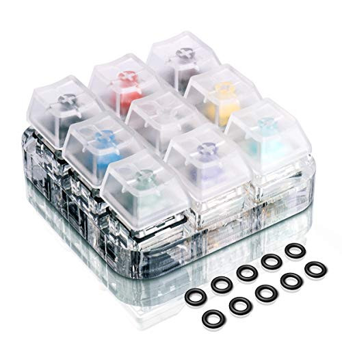 9-Key Gateron Switch Tester  Velocifire Switch Testing Tool for Mechanical Keyboards  with Clear Keycaps and O Rings