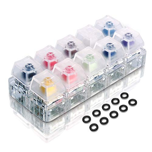 10-Key Kailh Box Switch Tester  Velocifire Switch Testing Tool for Mechanical Keyboards  Clear Keycaps  O-Ring Sampler Tester Kit
