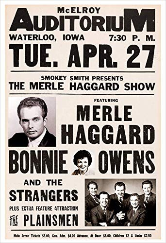 Merle Haggard 1971 Concert Poster Print by delovely Arts
