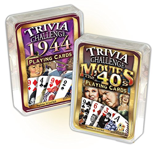 Flickback 1944 Trivia Playing Cards  and  1940_s Movie Trivia Card Combo Birthday Gift
