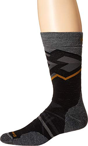 Smartwool PhD Outdoor Medium Pattern Crew Black Heather XL -Men_s Shoe 12-14.5-