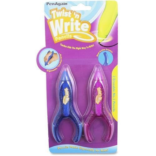 00073 PenAgain Twist _n Write Pencil 2-Pk - 2 mm Lead Size - Blue  Purple Barrel - 2   Pack