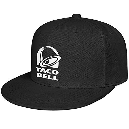 HYMANWASQHFT Men_s Solid Flat Bill Cap TACO-BELL-fast-food-24-hour- Trucker Adjustable Snapback Baseball Hats