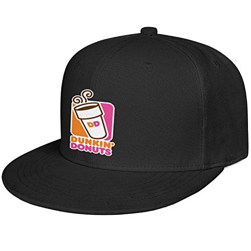 HYMANWASQHFT Women_s Solid Flat Bill Cap Dunkin_Donuts- Trucker Adjustable Snapback Baseball Hats