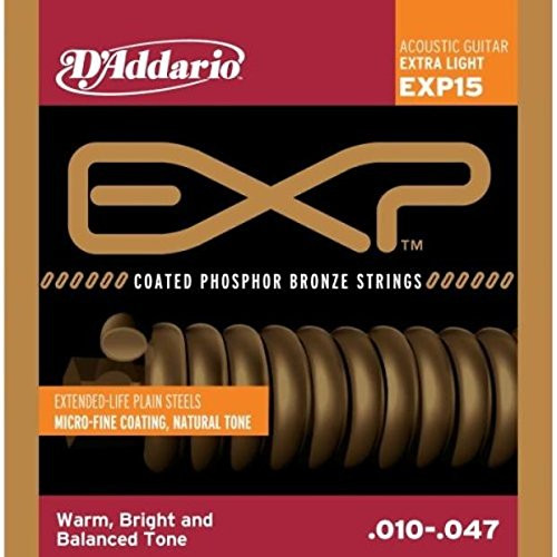 2014 D_Addario D_Addario EXP15 Coated Phosphor Bronze Acoustic Strings  Extra Light N A