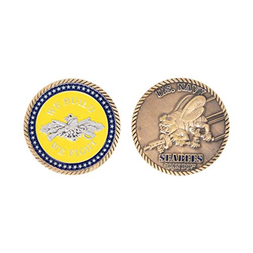 VG U.S. Navy Seabees We Build We Fight 2 Challenge Coin VG U.S. Navy Seabees We Build We Fight 2 Challenge Coin
