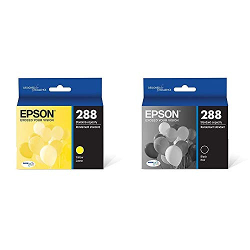 Epson T288420-S DURABrite Ultra Yellow Standard Capacity Cartridge Ink  and  T288120-S DURABrite Ultra Black Standard Capacity Cartridge Ink