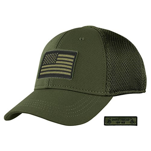 MESH Fitted Condor Cap Bundle -USA DTOM Patches- - OD L XL Olive Drab