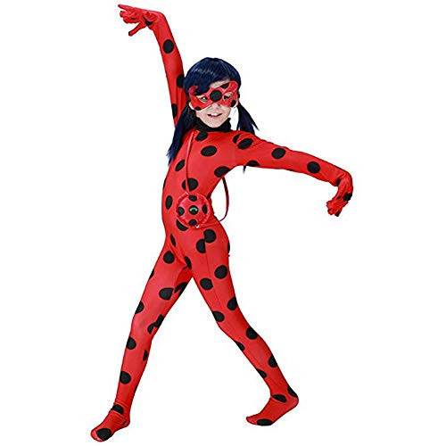 KN Halloween Cosplay Ladybug Kid Costumes Chlid Little Beetle Suit Red  Small