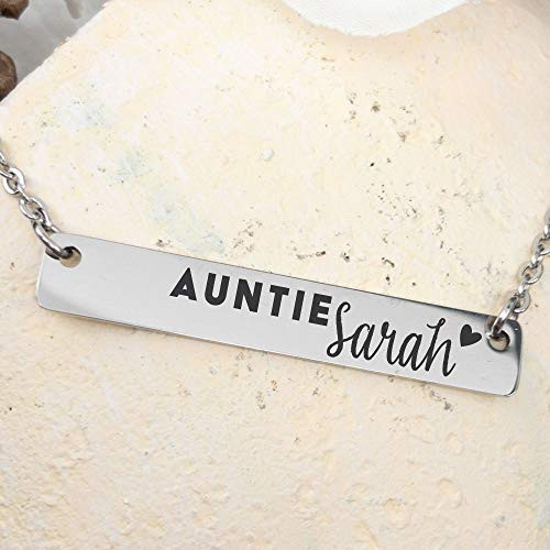 Personalized Auntie Bar Necklace - Aunt Necklace Aunt Jewelry Personalized Name For Aunt Gift Idea Stainless Steel Silver Gold Rose Gold AUNT-NECK Personalized Auntie Bar Necklace - Aunt Necklace Aunt Jewelry Personalized Name For Aunt Gift Idea Stainless Steel Silver Gold Rose Gold AUNT-NECK