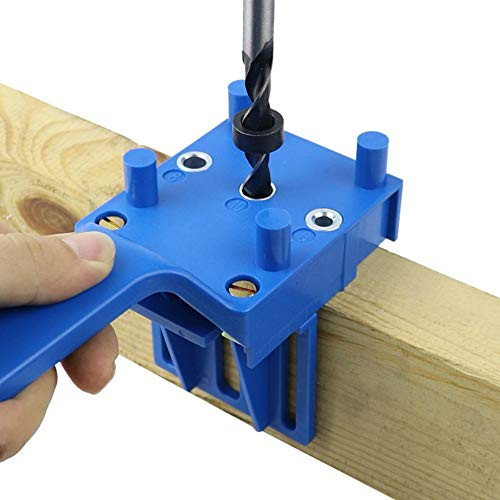 A-XINTONG 8PCS Woodworking Dowel Jig Pocket Hole Jig Wood Drilling Doweling Hole Saw Kit Metal Dowel Pins 6 8 10mm Drill Bits Drill Guide Positioning Hole Drilling Locator Carpentry Tool