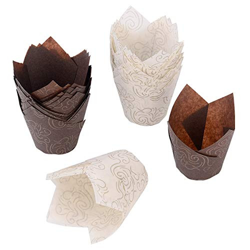 200 Pieces Tulip Cupcake Liner Baking Cups Muffin Liners for Weddings, Birthdays