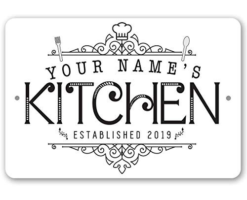 Personalized Kitchen Sign - Durable Metal Sign - 8inch  x 12inch  or 12inch  x 18inch  Use Indoor Outdoor - Great Housewarming Gift and Kitchen and Restaurant Decor Under 25