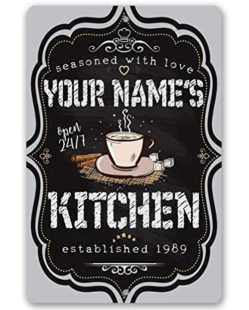 Personalized Kitchen Sign - Durable Metal Sign - 8inch  x 12inch  or 12inch  x 18inch  Use Indoor Outdoor - Great Kitchen and Restaurant Decor and Housewarming Gift Under 25