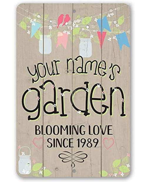 Personalized Garden Decor - Durable Metal Sign - 8inch  x 12inch  or 12inch  x 18inch  Use Indoor Outdoor - Great Gift for Gardeners  and  Decor for Back Yard  and  Patio -Printed on Aluminum  Not Wood- Under 25
