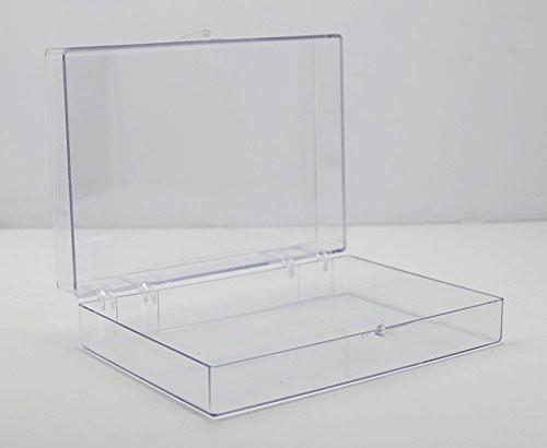 Clear Hinged Plastic Box 7inch  L x 5inch  W x 1 3 4inch  H - 4 Pieces Per Pack