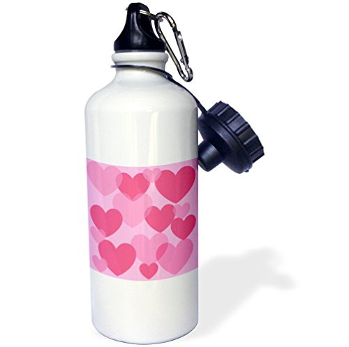 3dRose wb_49786_1 Blue and Green Worlds Best Mom-Lovable Art Sports Water Bottle, 21 oz, White