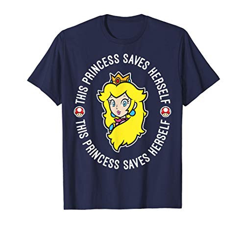 Nintendo Super Mario Princess Peach Saves Herself T-Shirt T-Shirt Nintendo Super Mario Princess Peach Saves Herself T-Shirt T-Shirt