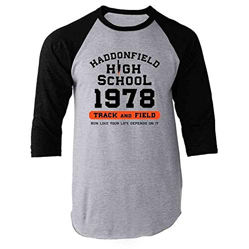 Pop Threads Haddonfield High School 1978 Track Horror Costume Black XL Raglan Baseball Tee Shirt