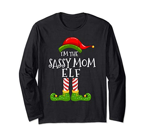 I_m The Sassy Mom Elf Matching Family Christmas Pyjamas Long Sleeve T-Shirt