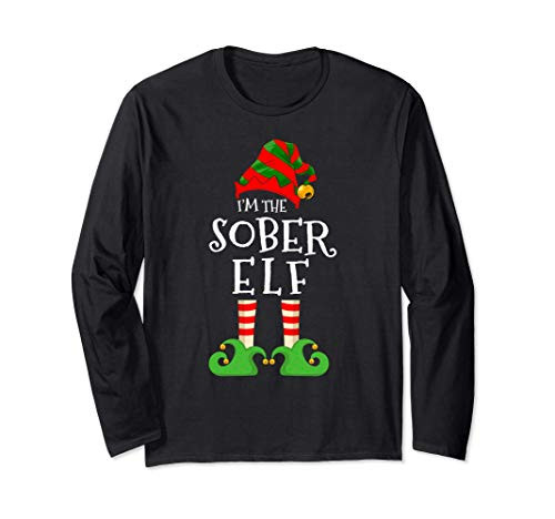 I_m The Sober Elf Funny Matching Christmas Pajama Costume Long Sleeve T-Shirt