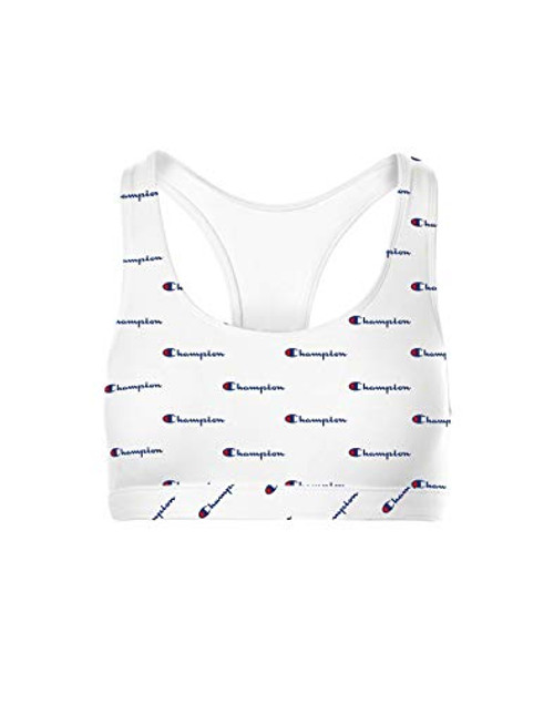 Champion LIFE Women_s The 029 Reissue Bra Bra  Script Logo Allover White SURF The Web RED SPRARK  XS