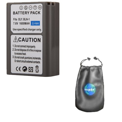Digital Replacement Camera and Camcorder Battery for Olympus BLM-1, CAMEDIA C-5060 - Includes Lens Pouch