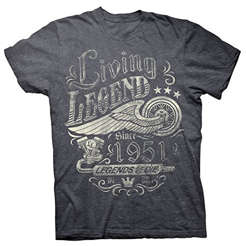 70th Birthday Gift Shirt - Living Legend 1951 Legends Never Die - Dk. Heather-XL