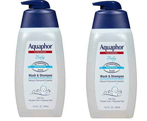 Aquaphor Baby Wash and Shampoo - Mild  Tear-free 2-in-1 Solution for Baby?s Sensitive Skin - 16.9 fl. oz. Pump  2 Pack