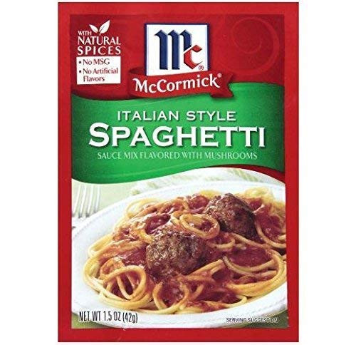McCormick Italian Mushroom Spagehetti Sauce Mix -Pack of 4- 1.5 oz Packets