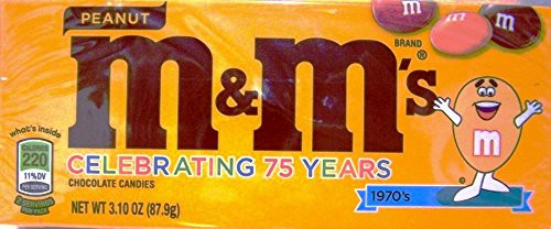 M and Ms Peanut Chocolate Candy Theater Box  3.1 Oz -Pack of 6-