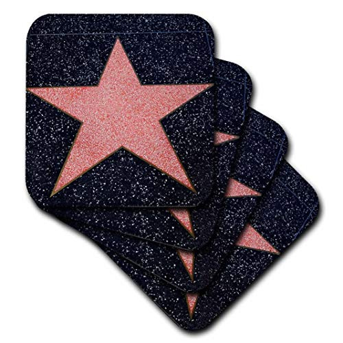 3D Rose Los Angeles Blank Star On Hollywood Walk of Fame Ceramic Tile Coasters, Multicolor 3D Rose Los Angeles Blank Star On Hollywood Walk of Fame Ceramic Tile Coasters, Multicolor