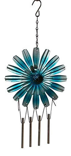 Connie N Randy Blue and Metal Spring Flower Wind Chime