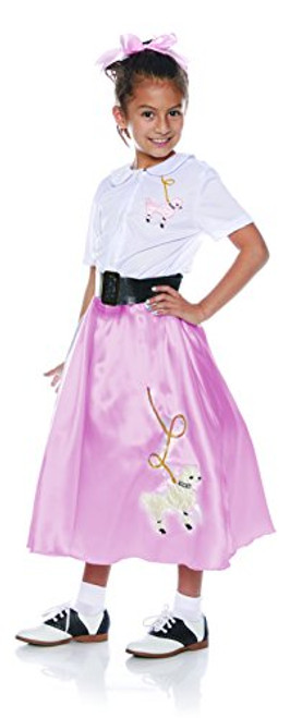 UNDERWRAPS Little Girl_s Little Girl_s 1950s Poodle Skirt Costume - Sock Hop Childrens Costume  Multi  Medium