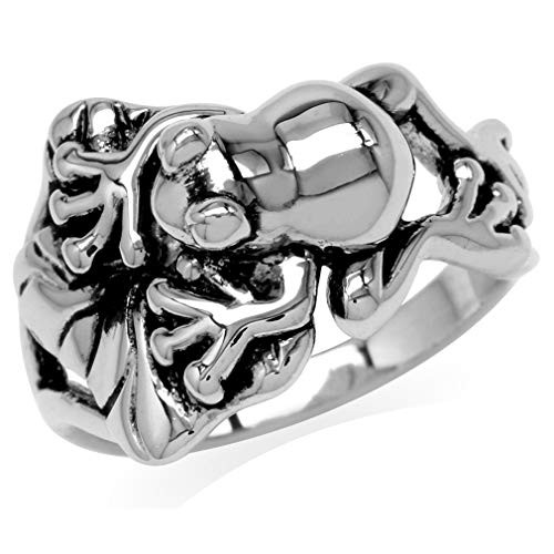 Silvershake 925 Sterling Silver Lotus Leaf and Leaping Frog Fashion Casual Ring Size 12