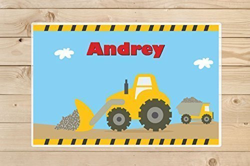 Kids-Personalized-Placemat-Construction-trucks-Kids-Placemats