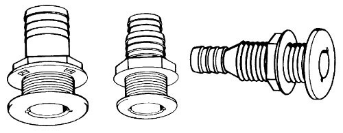 T-H Marine Supply 1-1 2inch  Black Thru Hull Connector  1-1 4inch Hull