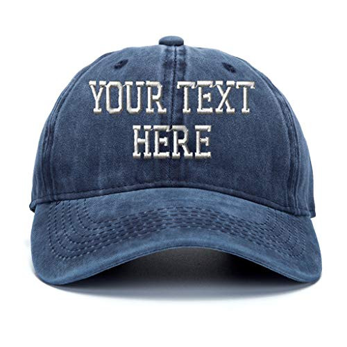 Custom Ponytail Baseball Cap Personalized Messy Bun Hat Mesh Visor Trucker Hat Denim Navy