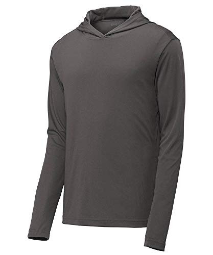 DRIEQUIP Moisture Wicking Hooded Long Sleeve Shirts-M-IronGrey