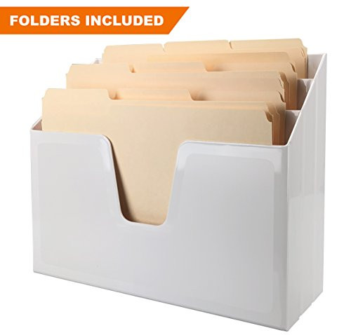 Acrimet Horizontal Triple File Folder Organizer (Folders Included) (White Color)