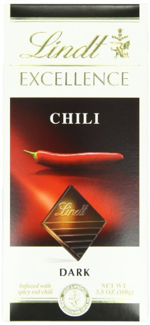 Lindt Excellence Dark Chocolate Bar  Chili  3.5 Ounce -Pack of 6-