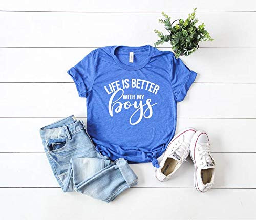 Mom Gifts Mom Shirts With Sayings Mom Life Mom Shirt Life Is Better With My Boys Mom Of Boys Shirt