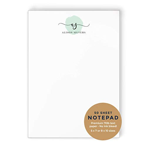 DELICATE MONOGRAM NOTEPAD - Personalized Girls Womens Cute Pretty Dot Logo Monogram Stationery Customized Elegant Dot Stationary Pad