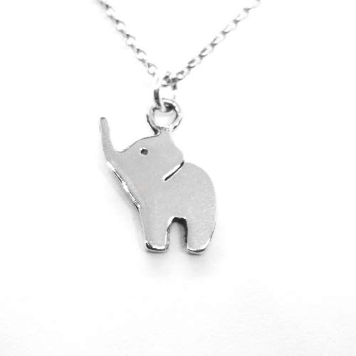 Sterling Silver Simple Elephant Charm Necklace  18inch