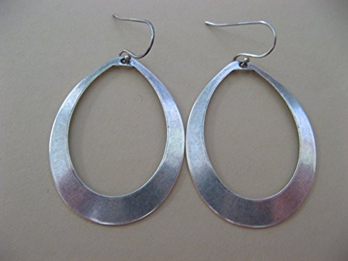 Oval Metal Hoops and Sterling Silver Earrings Boho Artisan Jewelry Oval Metal Hoops and Sterling Silver Earrings Boho Artisan Jewelry