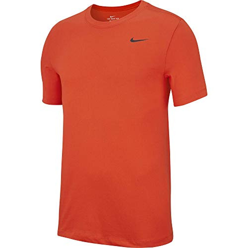 Nike Men_s Dry Tee  Dri-FIT Solid Cotton Crew Shirt for Men  Team Orange Black  XL