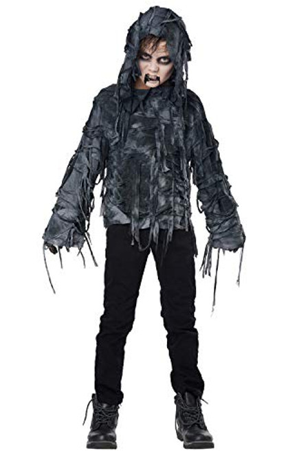 California Costumes Boys Zombie Hoodie Child Costume Black Gray  Medium