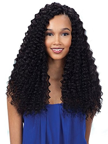 3X PRE-LOOP DEEP TWIST 16inch  -1 Jet Black- - Freetress Synthetic Crochet Braids